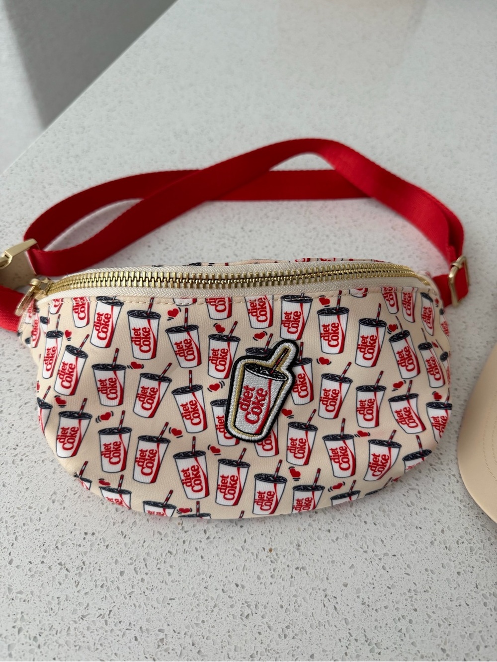 Stoney Clover Lane Cream & Red Diet Coke Print Belt Bag